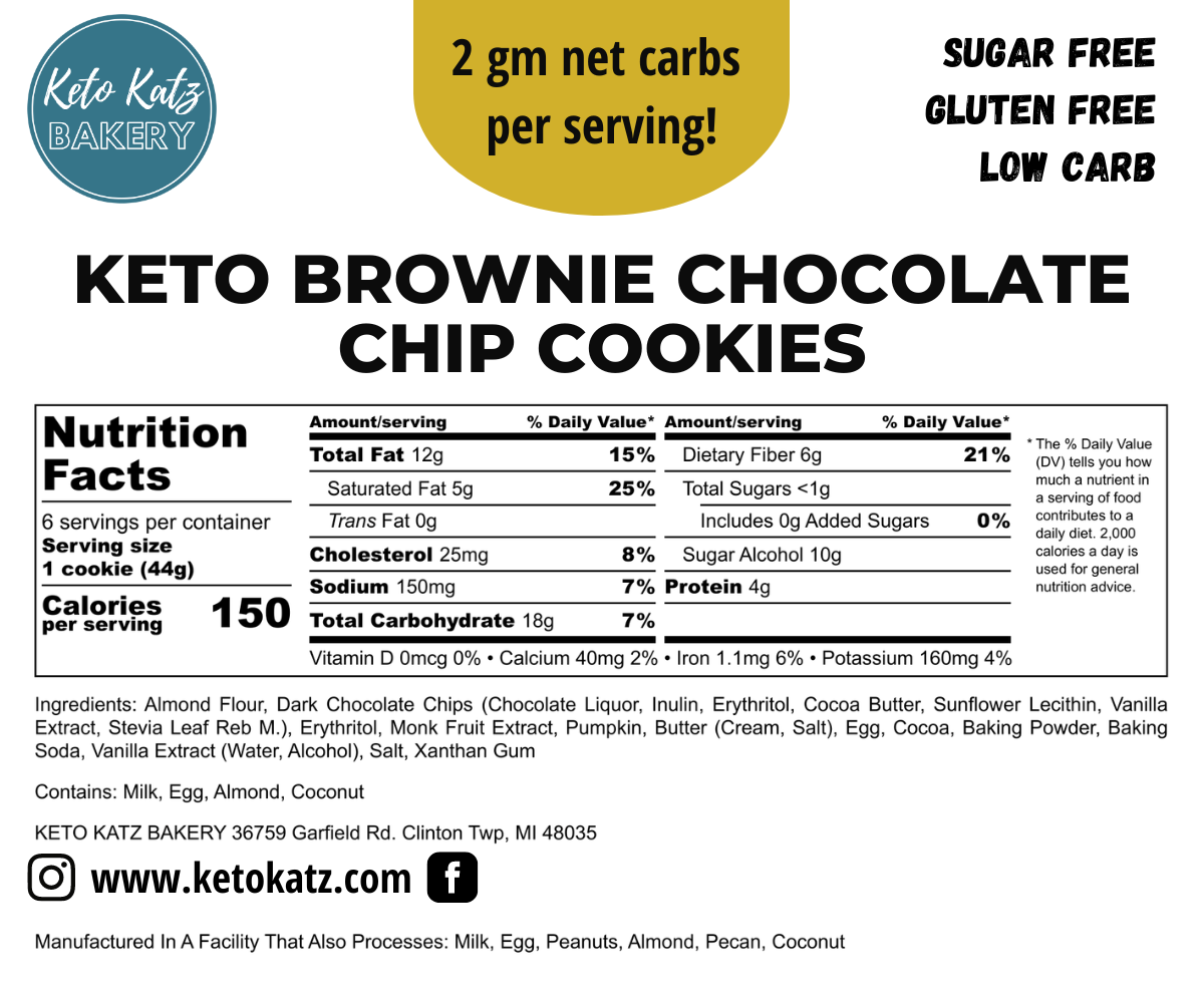 Keto Chocolate Chip Cookie - Keto Katz Bakery